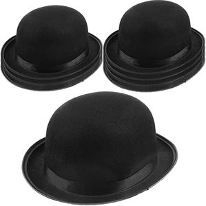 SGBETTER 8 Pack Black Bowler Hats Derby Hat Deluxe Costume Hat for Funny Hat Party Men Women Vintage Costumes Accessories Halloween Dress up