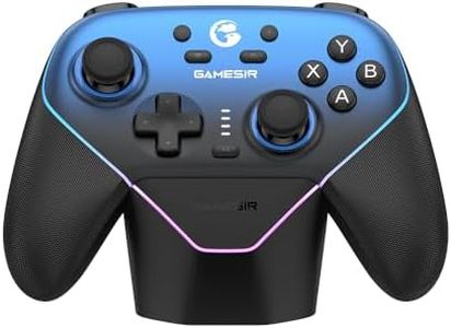 GameSir Super Nova Wireless Gaming Controller for PC/Switch/iOS/Android, Hall Effect Stick & Trigger, Rubberized Grips, RGB Lighting, Swappable ABXY, Detachable Faceplate, 1000mAh with Charging Dock