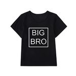 Toddler Baby Boy Big Brother T Shirts Tops Big BRO Printed Older Brother Tees Clothes Outfit (1-Big BRO-Black, 4-5 Years)