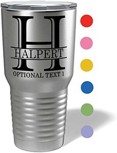 Personalized Printed 30oz Stainless Steel Tumbler with Lid, Custom Printed, Halpert
