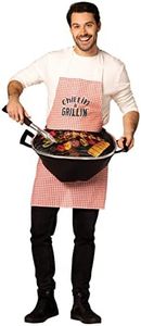 Grill Master Apron with BBQ Halloween Costume Barbeque Chef Kitchen Novelty Party Funny Mens Womens Costumes, Adult One Size, Multicolor