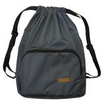 Alienoid 15L Drawstring Bag | Gym Backpack for Men & Women | Draw String Bag for Sport, Football, Cycling, Swimming & More | 150gm Lightweight Drawstring Backpack for Travel, Daily Use (Charcoal Grey)