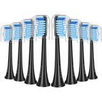 REDTRON Replacement Brush Heads Compatible with Philips Pro Results, 8 Pack Electric Toothbrush Heads for FlexCare, ProtectiveClean, HealthyWhite, EasyClean and PowerUp, Black