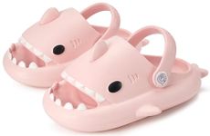 Cloud Shark Slides for Kids Toddlers Girls Boys Novelty Open Toe Sandals Cute Shower Pillow Slippers with Thick Sole for Outdoor Indoor Pink 5-5.5 Toddler