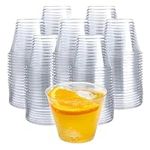 200 Clear Plastic Cups - 9 Ounce | Hard Disposable Cups | Plastic Wine Cups | Plastic Cocktail Glasses | Plastic Drinking Cups | Plastic Party Punch Cups | Bulk Party Cups | Wedding Tumblers