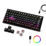 Kreo Hive RGB Anti-ghosting Gaming Keyboard, 75% Tenkeyless Wired Mechanical Keyboard with RGB Backlight, Volume Knob, NKRO, PC Gaming Keyboard Detachable USB C Cable (RGB Backlight, Red Switch)