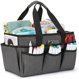 JOSIVIKY Craft Bag, Art Organizer Tote Bags for Supplies, Carrying Bag with Handle for Multi-Purpose, Craft Organizers and Storage (Grey)