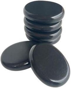 MINGJISHIYE Hot Stones Massage Set,6 Piece Set Oval hot Stone 3.15x2.36x0.7 inches.Basalt Home spa, Relaxation, Massage Treatment