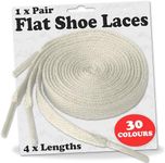 Shoe Laces Flat Coloured Trainers Hi-tops Football Boots Hiking Laces Shoelaces New Suitable for all brands including Nike Adidas Converse Puma Vans (120cm, Off White)…
