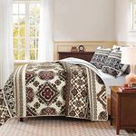 Mocaletto Luxury 3 Piece Queen Size Home Rustic Lodge Quilts, Elegant&Reversible Quilt Set Bedding Set with Pillow Shams, Bohemian Bedspread, Lightweight Microfiber Queen Size Coverlet