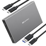 Cable Matters Premium Aluminum 10Gbps Gen 2 USB C Hard Drive Enclosure for 2.5" SSD/HDD with USB-C and USB-A Cables - Thunderbolt 4 / USB4 / Thunderbolt 3 Port Compatible with MacBook Pro, MacBook Air