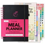 Life & Apples Meal Planner with Grocery List - Meal Prep, Menu Planning, Healthy Diet and Weight Loss Tracking, 1 Year Undated Meal Planning Notebook 5 X 8 Inch Spiral Journal, Pink Spiral