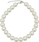 18mm Large Big Giant Faux Pearl Necklace Light Cream Vintage Great Gatsby