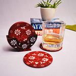 Katkaria Creations Coasters | Marble Coasters with Stand - (Set of 6) Handcrafted by Indian Artisans | Designer Coaster Set Fit for Tea Cups, Coffee Mugs and Glasses | Tableware for Home Décor