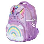 Baby Girl Medium 25 L Backpack Girls Polyester Designer Flower Print School Backpack For Girls (Purple)