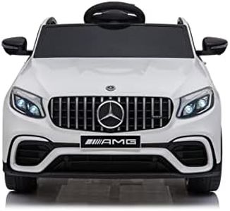 Babycar Mercedes GLC Coupe' 63 AMG (White) New Version Electric Car for Children with License 12 Volt Battery with Remote Control 2.4 GHz Openable Doors with MP3 Leather Seat