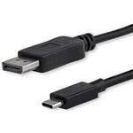 StarTech.com 6ft/1.8m USB C to DisplayPort 1.2 Cable 4K 60Hz - USB-C to DisplayPort Adapter Cable HBR2 - USB Type-C DP Alt Mode to DP Monitor Video Cable - Works w/ Thunderbolt 3 - Black (CDP2DPMM6B)