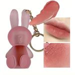 GEGE BEAR Bunny Velvet Lip Mud | Soft Matte Finish | Hydrating | Long-Lasting | Non-Sticky | Keychain Design | Trendy Lipsticks for Women | 6 Colors, 4ml (02-TENDER, 4mL)