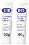 E45 Eczema Relief Cream 60g – To Treat Symptoms of Eczema – Reduces itching and redness – Emollient Cream – Steroid free (Pack of 2)