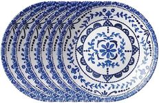 CORELLE Signature Bread and Butter Plates, 6 Piece Set, Portofino, Blue And White