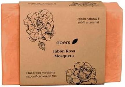 Ebers Jabón de Rosa Mosqueta Artesanal para todo tipo de pieles | Cara y cuerpo | Regenerador e hidratante | Vegano, artesanal y sin Conservantes