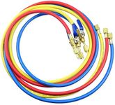 3Pack 29986 Plus II 1/4" Hose with Compact Ball Valve 72" Fit for R-410A Refrigerant Charging Hose Set