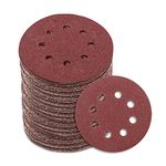 100 Pieces 5 Inch 8 Holes Sandpaper Set, VIBRATITE 40 Grits Dustless Hook and Loop Sanding Disc for Random Orbital Sander Paper, Wood Furniture Finishing, Metal Grinding