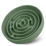 Coomazy Slow Feeder Dog Bowl Silicone Dog Slow Feeder with Suction Cup Anti Choking Slow Eating Food Bowl for Small to Medium Dogs(Green)