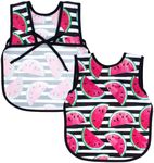 BapronBaby Summer Stripes Watermelon Bapron - Soft Waterproof Stain Resistant Bib - Machine Washable - 6m - 5yr - (Sz Baby/Toddler 6m-3T)