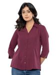 Aany's Culture Women's Shirt for Casual Wear | Spread Collar | Long Sleeve | Regular Fit | Button Closure | Shirt Crafted with Comfort Fit for Everyday Wear Option