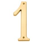 Baldwin Estate 90671.003.CD Solid Brass Traditional House Number One in Polished Brass, 4.75"