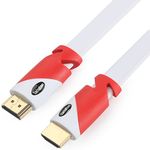 Tainston Flat HDMI Cable 20 Feet HDMI 2.0 Cable Support 4K 2160P,3D,1080P,Audio Return Channel