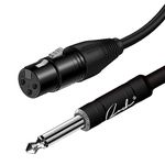 Ranch XLR Cable 10ft Female XLR to 1/4 TS Mono Jack Microphone Cable Quarter Inch to XLR Female Unbalanced Mic Cable - Blac