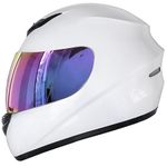 Zorax ZOR-819 White M (57-58cm) Full Face Motorbike Motorcycle Helmet Road Legal ECE 2206 + Iridium Visor