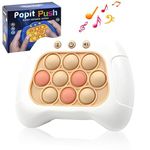 quick push bubbles game console,Button Puzzle Pop Light Up Game,decompression breakthrough puzzle game machine,Sensory Fidget Toys for autism,Hand -eye coordination game for Kids Adults(white)