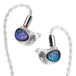 HiFiGo Kinera Celest PhoenixCall 1 DD+2BA+2 6mm Micro Planar Drivers in-Ear Monitors, 5 Hybrid Drivers IEMs in-Ear Earphones (Transparent, 4.4mm)