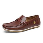 Bruno Marc Men's BUSH-01 Brown Driving Loafers Moccasins Shoes Size 9.5 M US