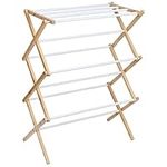 SortWise Foldable 3 Tiers Clothes Drying Rack - Wooden Laundry Drying Rack Clothes Hanger with Folding Design