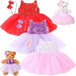 Relaxgiant 6 Pcs Bear Clothes Bear Skirt Fit 12-16 Inch Stuffed Animals Make Your Own Stuffed Animals Cute Tiny Clothes for Stuffed Animals