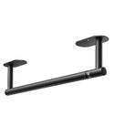 FORIOUS Black Paper Towel Holder, Stainless Steel Paper Towel Holder Under Cabinet, Double Post Pivoting Paper Towel Holder, Kitchen Towel Holder Wall Mount for Kitchen, Bathroom, Matte Black