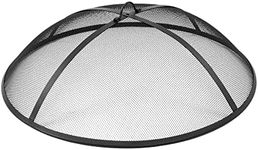 WeCooper Round Fire Pit Spark Screen Cover,Outdoor Patio Mesh FirePit Screens Guard,Heavy Duty Steel Domed Fire Pit Ember Lid with Handle,30Inch Diameter