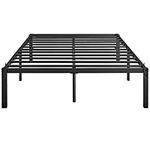 Yaheetech 36 cm 4ft6 Double Metal Platform Bed Frame with Heavy Duty Steel Slat Support/Non-slip Mattress Foundation/No Box Spring Needed/Under-bed Storage Space Assembly/Black