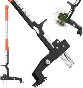 Outil de désherbage de jardin avec poignée ergonomique de 100 cm de long et 4 griffes en acier inoxydable haute résistance, facile à enlever les mauvaises herbes sans se plier, tirer ou s'agenouiller.