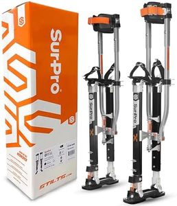 SurPro Double-Sided Drywall Stilts, Magnesium Base, 26” - 40” Height, QuadLock Contractor-Grade Stilts with Patented Flexion Foot System (S2X-M-2640) for Drywallers, Painters, Stilts Drywall