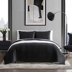 Vera Wang- King Quilt Set, Designer Bedding Set Including Shams, All Season Velvet Home Décor (Diamond Black, King)