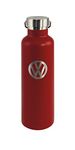 BRISA VW Collection - Volkswagen Stainless Steel Thermo Insulated Drinking Bottle with Lettering & VW Logo (735 ml/24.9 fl oz/VW Logo/Red)