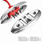 TINGZHIGO Boat Folding Cleats 5 inch 2 Packs, Marine Flip-up Metal Dock Cleats, 316 Stainless Steel, with Screws and Locking Nuts