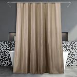 Dark Beige Fabric Shower Curtain: Khaki Taupe Tan Mildew Resistant Water Repellent Washable Bath Curtain - Elegant Lightweight Polyester Curtain for Bathroom - 183 x 183cm Drop