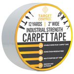 Target Control - 50mm x 11M - Carpet Tape Double Sided Heavy Duty, Rug Tape for Hardwood Floors & Area Rugs, Carpet Binding Tape Strong Adhesive & Removable