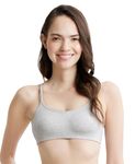 Jockey SS12 Women's Wirefree Non Padded Super Combed Cotton Elastane Stretch Full Coverage Beginners Bra with Adjustable Straps_Steel Grey Melange_34B